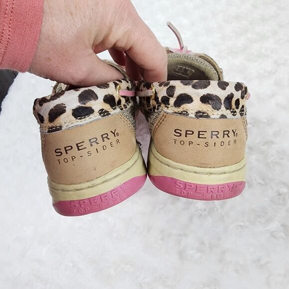 Sperry Bluefish Brown Leopard Print Pony Hair Boat Shoes Size 7.5 - Picture 5 of 9